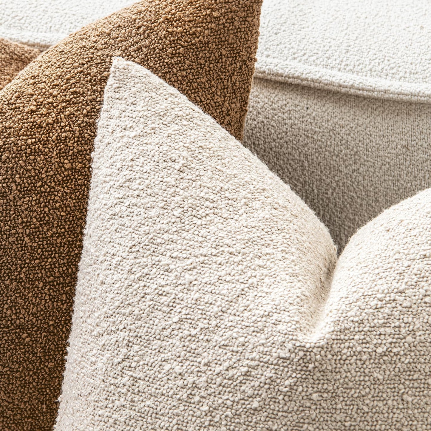 MIULEE 12x20 Inch Christmas Decorative Lumbar Throw Pillows for Bed Set of 2 Textured Boucle Neutral Winter Throw Pillow Covers Natural Beige Accent Solid Couch Pillowcases Sofa Livingroom Home Decor