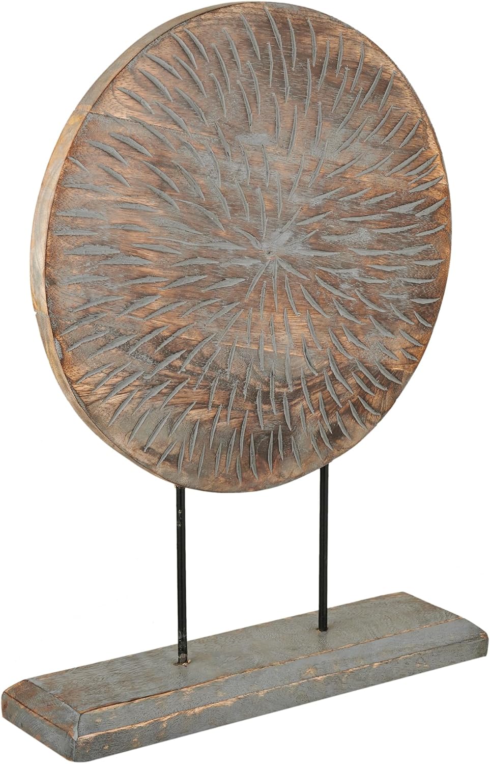 Farmhouse Table Sculpture Home Decor Statue Mandala Carved for Modern Home 10" x 14", Living Room, Fireplace Mantel Shelf, Table and Entryway Decor Stand KHST04