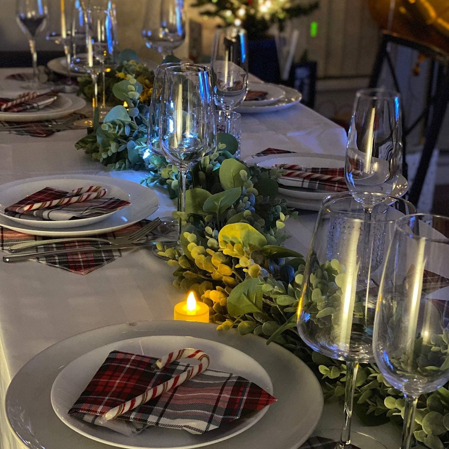 FLORLAB 6.2 Ft Long Faux Eucalyptus Greenery - Wedding Arch Summer Decor - Lambs Ear & Magnolia Garland