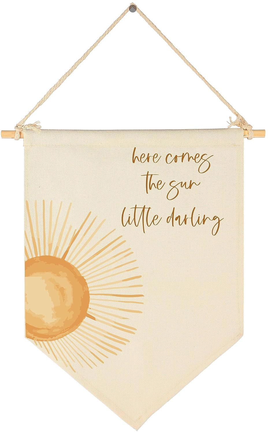 Here Comes the Sun,Little Darling-Sunshine Decor-Baby Flag Presents Shower-Flag Decor Gifts for Baby Boys Girls Kids-Banner Wall Sign Gifts for Nursery Kids Room Playroom Bedroom Front Door
