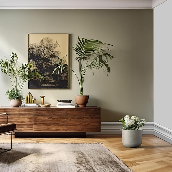 Kante Round Concrete Planter, 13.2 Inch Dia Classic Style Large Plant Pot with Drainage Hole for Indoor & Outdoor Plants, Ideal for Home, Patio, Garden, Weathered Concrete