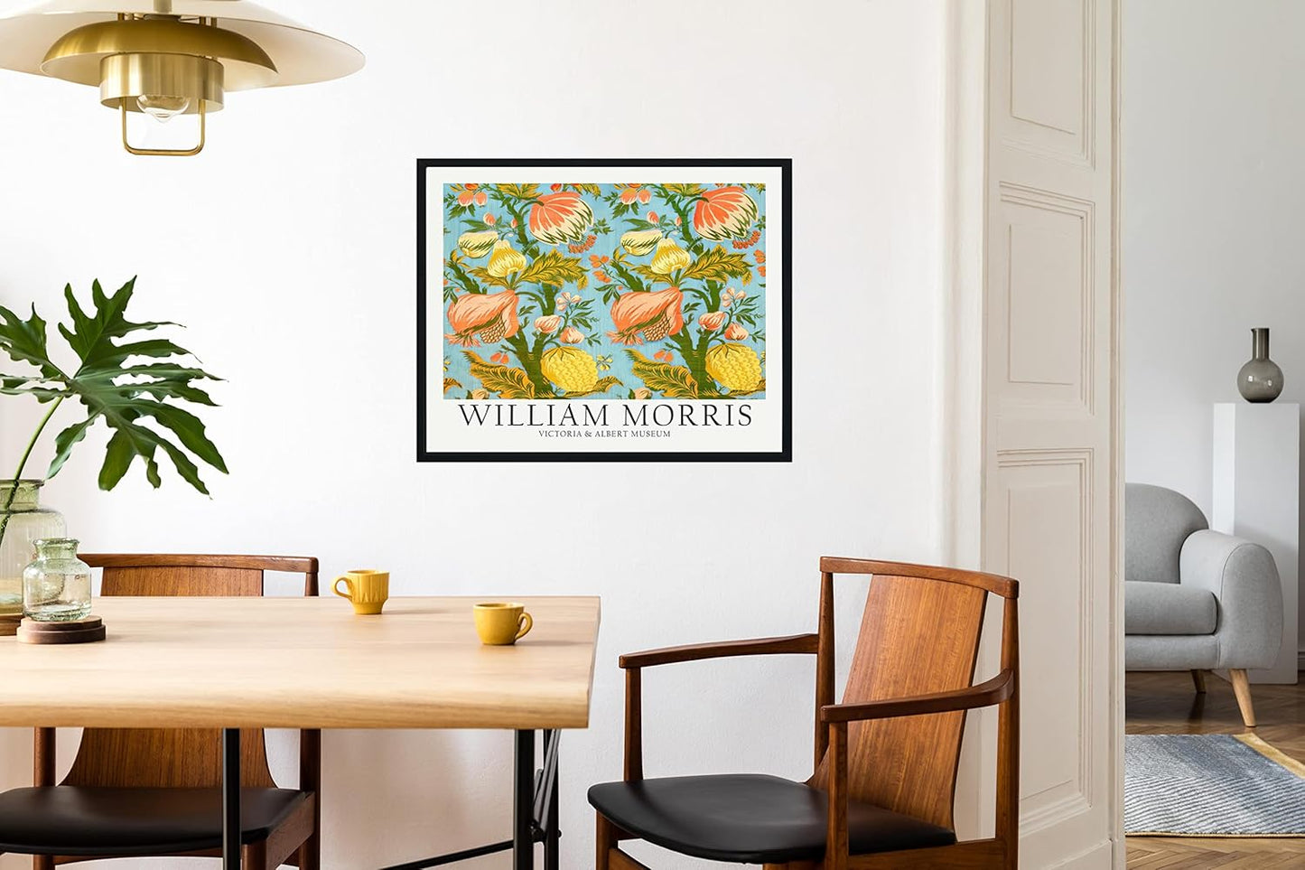 HomeArtPrint William Morris 26, 16x20 Inch Framed Art Print, Vintage Flowers Decor for Living Room, Bedroom, Office
