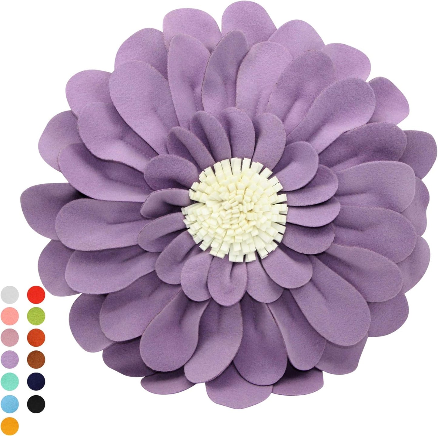 Decorative 3D Happy Daisy Flower Throw Pillow - Patented Shape Design for Home Decor - Round, Soft & Cozy Cushion for Couch & Bed