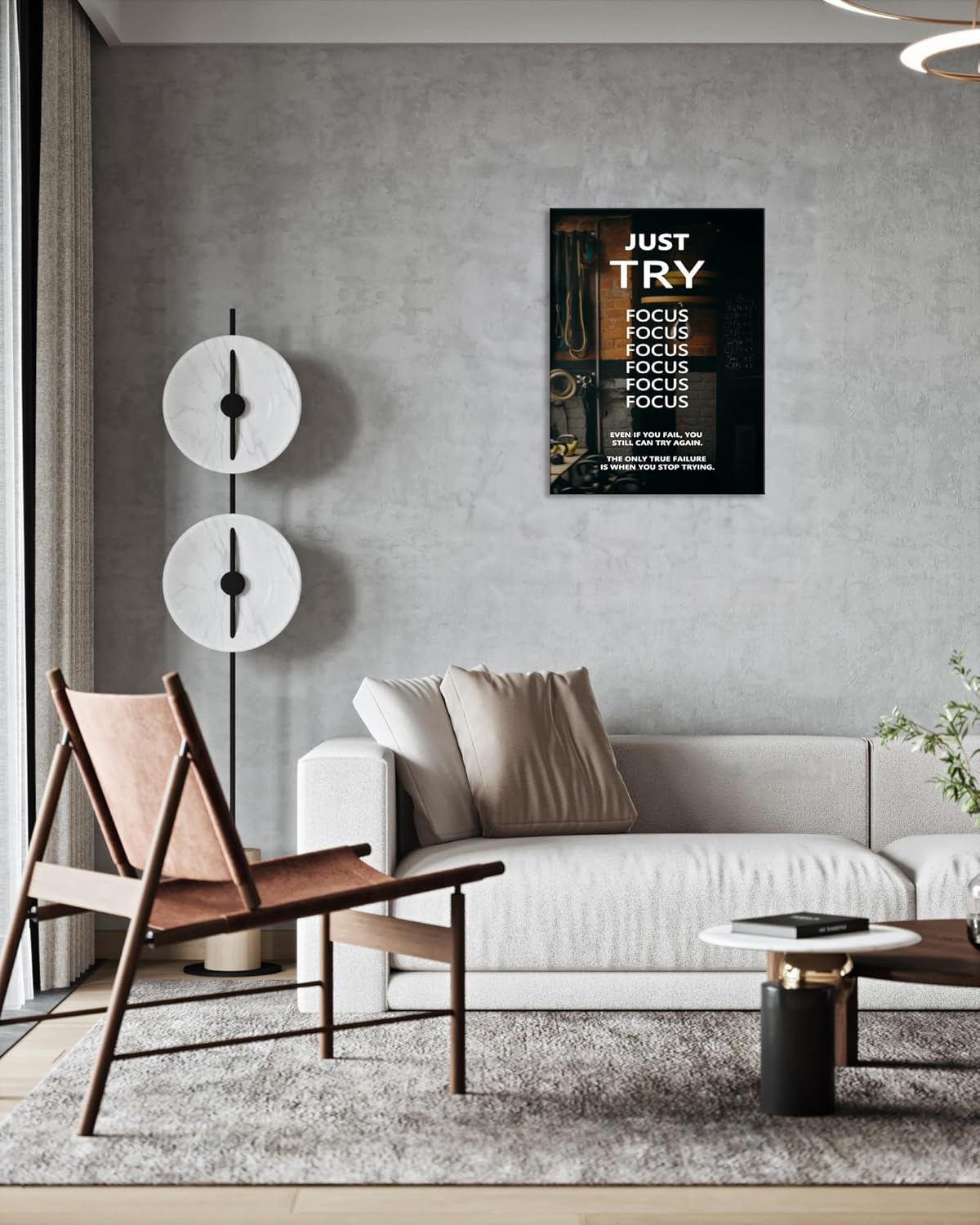 Inspirational Canvas Wall Art Just Try Inspiring Poster Motivational Entrepreneur Quotes Print Artwork Painting Picture for Framed Home Decor Office Living Room Ready to Hang[18''W X 24''H]