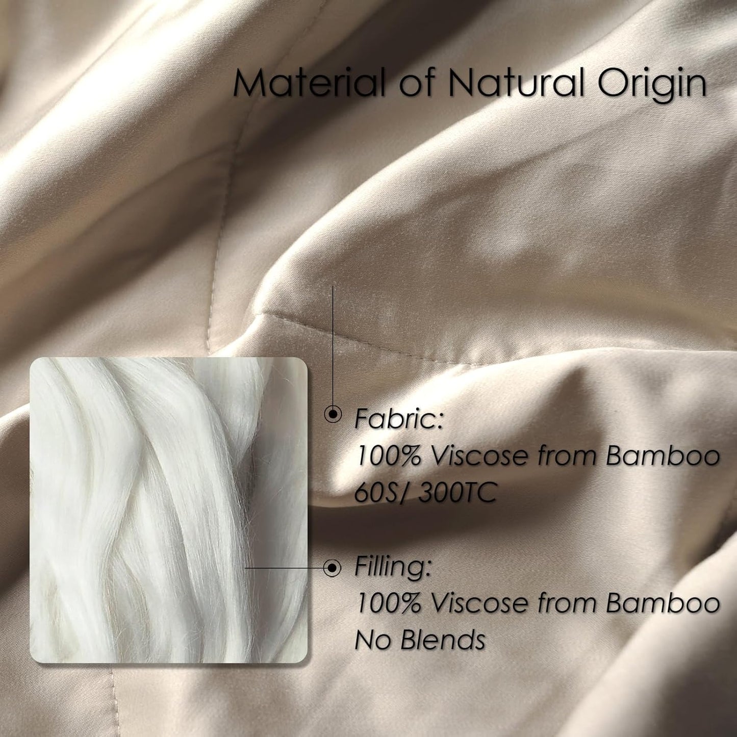 EP Mode Lightweight Quilt Blanket for Summer, Viscose from Bamboo Fabric & Filling, Natural, Breathable & Machine Washable- Sandshell, Queen