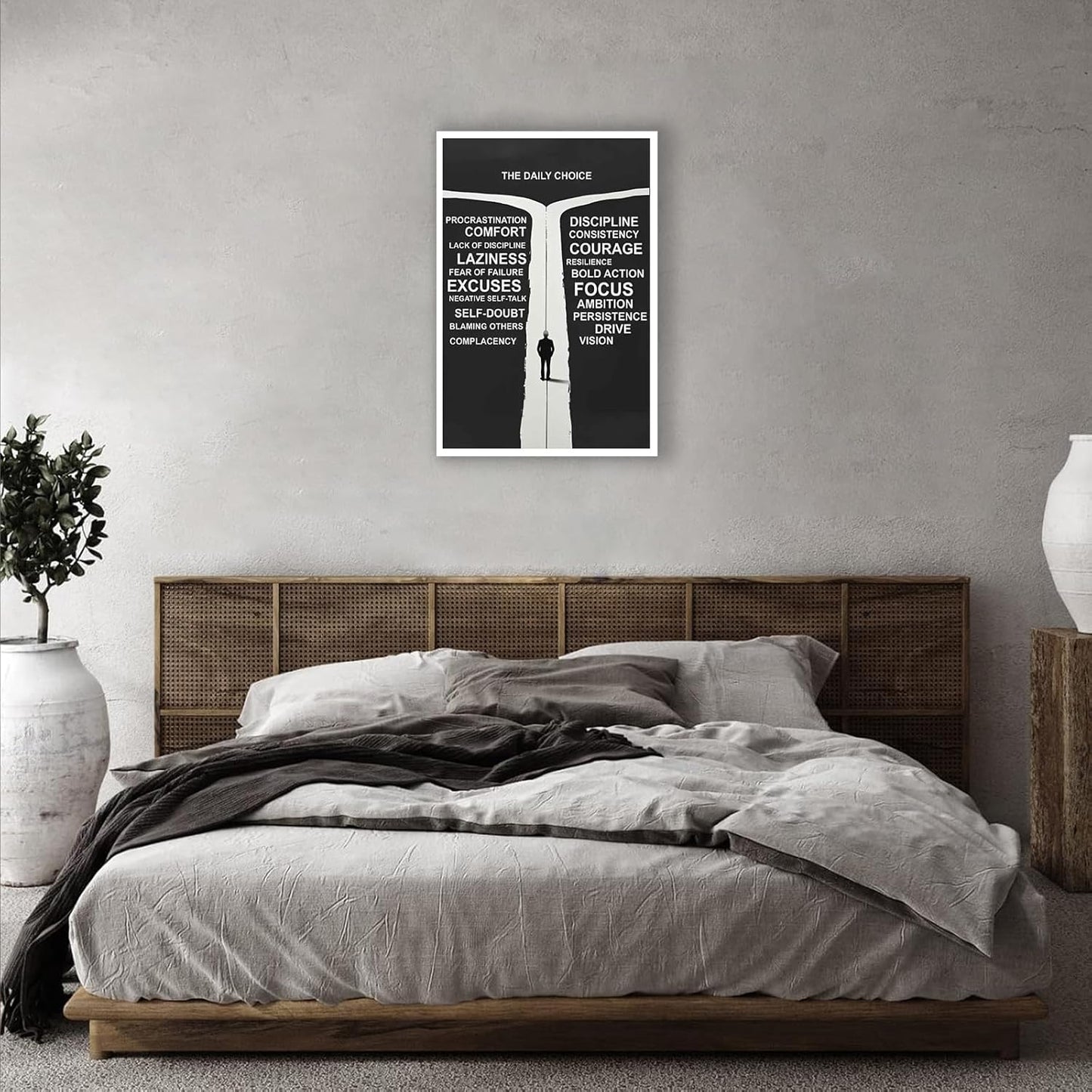 Inspirational Self-Discipline Poster Growing Up The Daily Choice Wall Art Discipline Vs Comfort Choose Prints Painting For Living Room Bedroom Office Wall Decor 24x36in Unframed