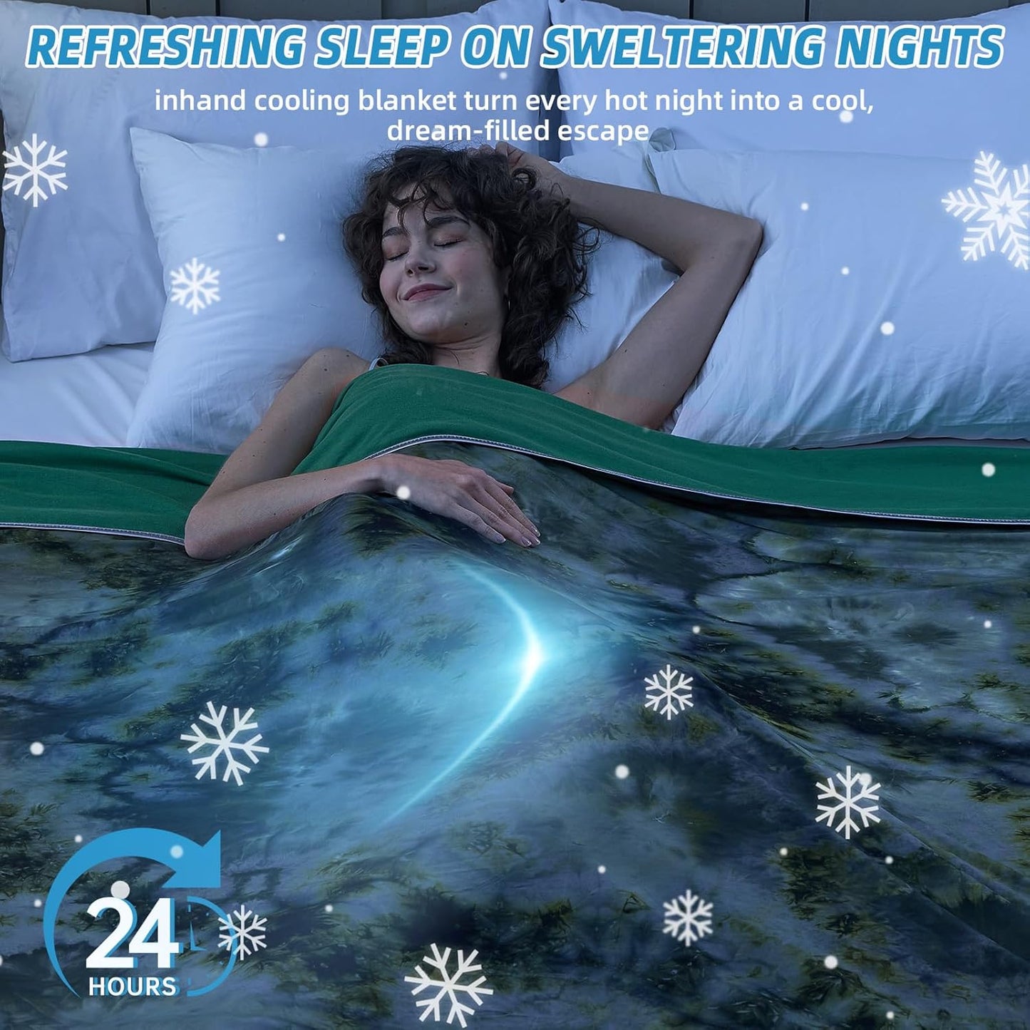 inhand Cooling Blanket King Size (90"x108"), Cooling Blankets for Hot Sleepers, Absorbs Heat to Keep Adults Cool for Summer Nights Sweats, Thin Cold Lightweight Blanket for Couch Bed, All Season Use