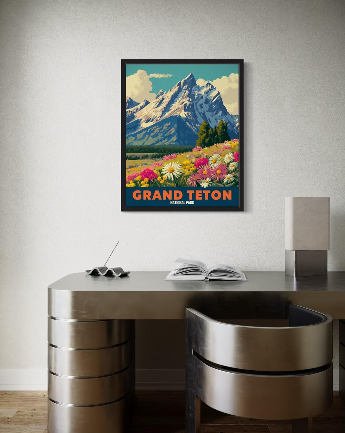 Grand Teton National Park Art Print Poster, Vintage Retro Pop Art Travel Wall Art Bedroom Bathroom Living Room Decor 185 (Grand Teton, 11 x 14 inches, Unframed)