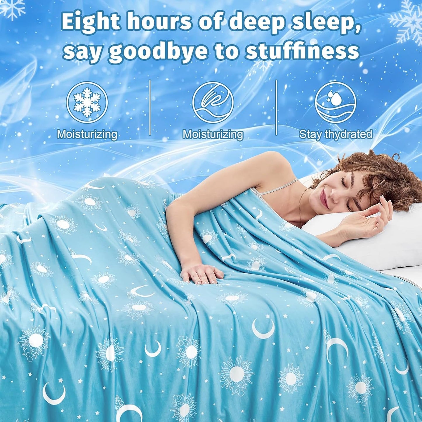 inhand Cooling Blanket Queen Size (90"x90") - Cooled Blankets for Hot Sleepers Lightweight Breathable Summer Blanket for Sleeping Night Sweats to Keep Cool in The Heat -Aqua