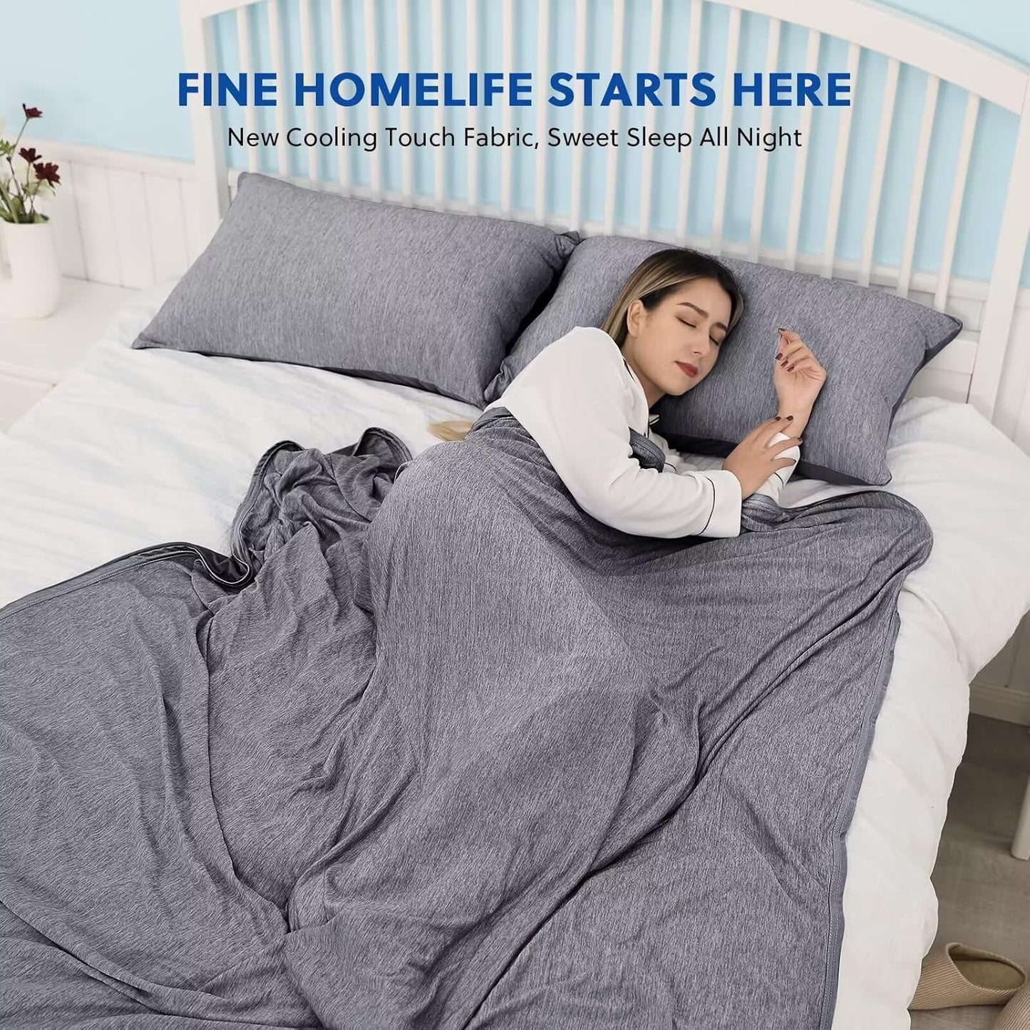 HOMFINE Cooling Blankets for Hot Sleepers - Summer Blanket Thin Lightweight Breathable Soft Double Side Enhanced Cooling for Bed Couch Sofa, Keep Cool for Night Sweats (Black, 90 x 90 inches)