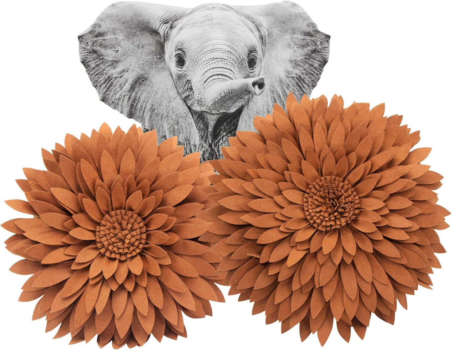 Contempo Lifestyles 3D Daisy & Sunflower Decorative Pillow - Flower-Shaped, Solid Mocha