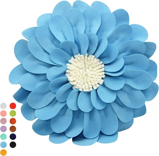 Decorative Flower Pillows – 3D Happy Daisy Flower Throw Pillow - Flower Shape Design Patented-Flower Shaped Pillow For Home Décor – Round Throw Pillows Soft & Cozy - Couch & Bed Flower Shape Pillow