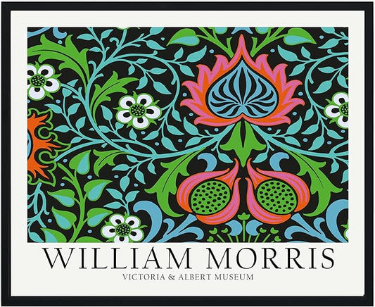 William Morris Wall Art Poster Prints, Famous Artist Patterns, Vintage Flowers Decor Artwork, Tapestry Historic Cultural Illustrations Fine Art, Colorful for Living Room, Bedroom, Office, Bathroom Decoration (William Morris 9, 24x36 inches (Unframed))