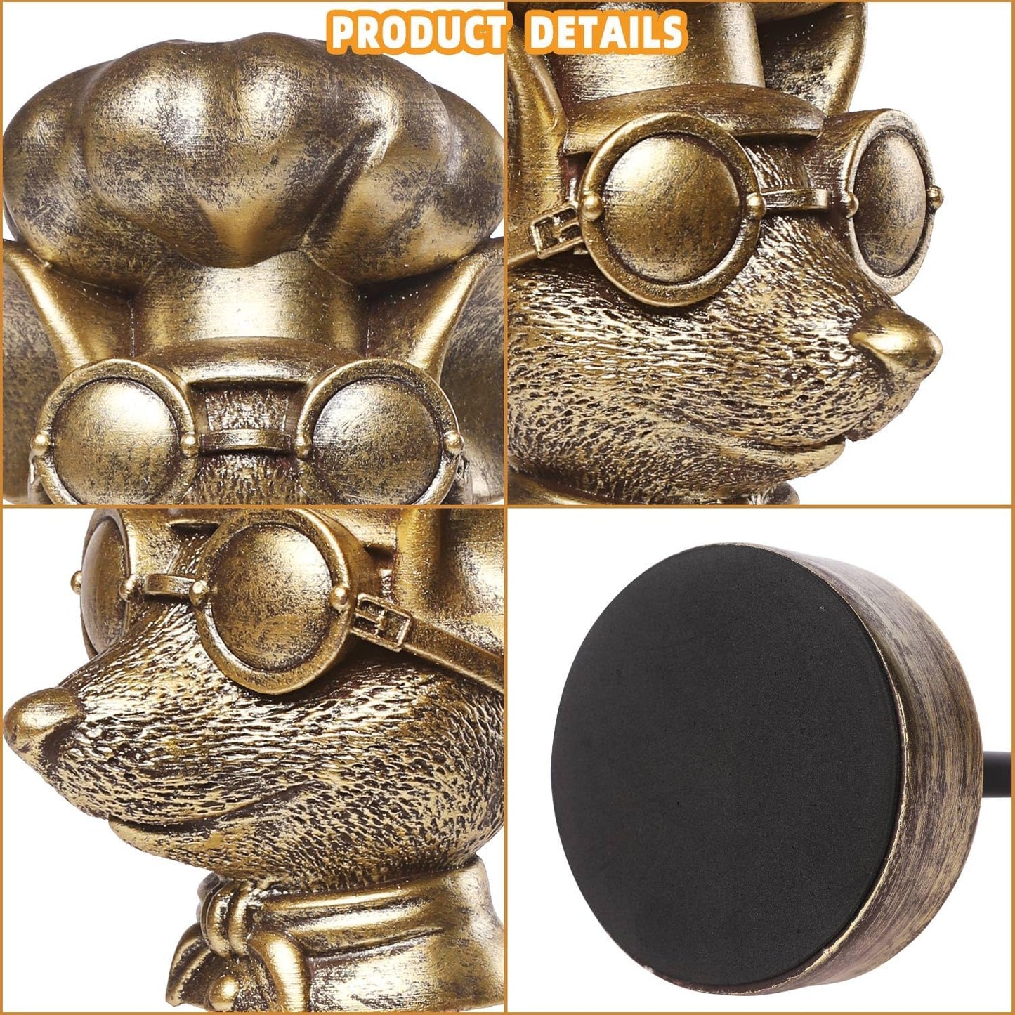 Handcrafted Resin Sculpture (Rat)- Statue Decoration Modern Home Decor Accent, Trending Living Room & Office Decor, Elegant Tabletop & Shelf Decor for Desk, Bookshelf, Nightstand