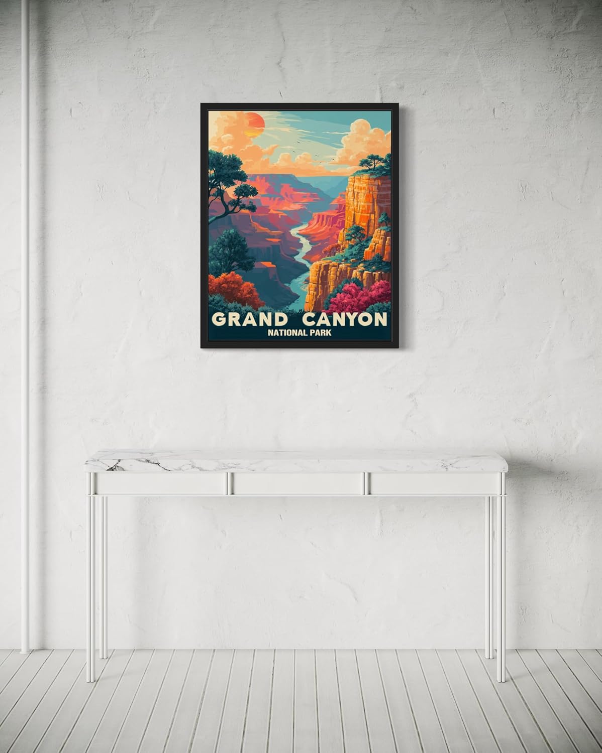 Grand Canyon National Park Art Print Poster, Vintage Retro Pop Art Travel Wall Art Bedroom Bathroom Living Room Decor 185 (Grand Canyon, 16 x 20 inches, Unframed)