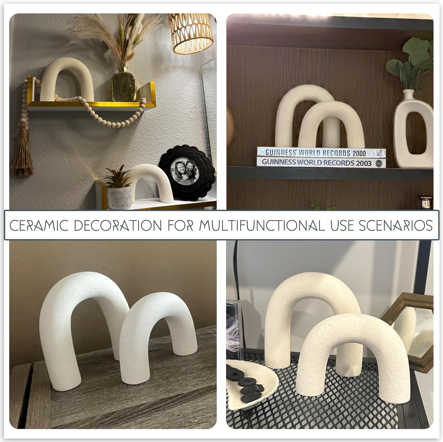 Defined Deco Ceramics Arch Decorative Objects,Neutral Home Decor for Shelves,Shelf Decor Aesthetic,Home Decorations for Living Room Decor,