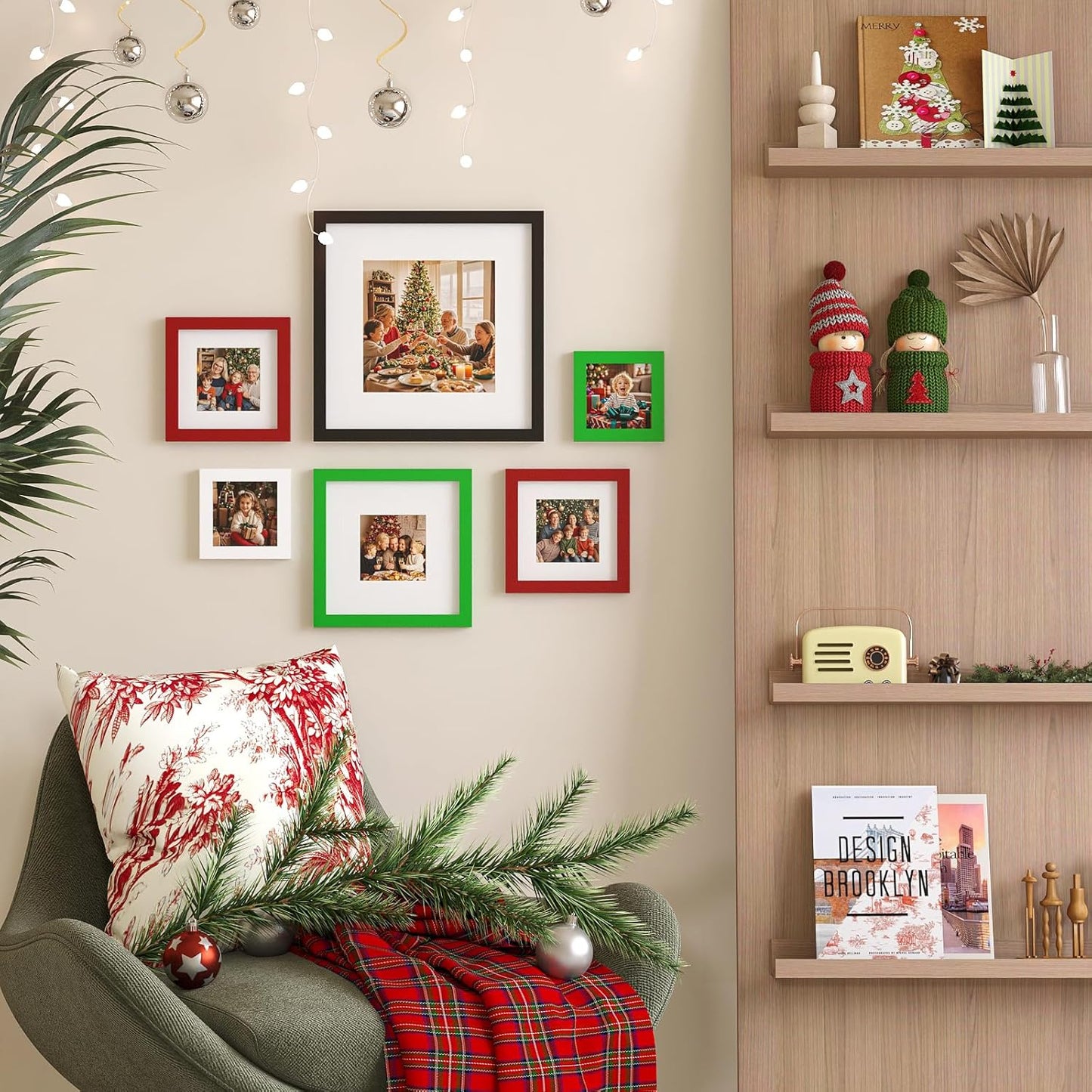 KINLINK 8x8 Picture Frame, Black Square Solid Wood Frames for Pictures 4x4 and 6x6 with Mat or 8x8 without Mat, Wall and Tabletop Display Photo Frames Black 4 Pack