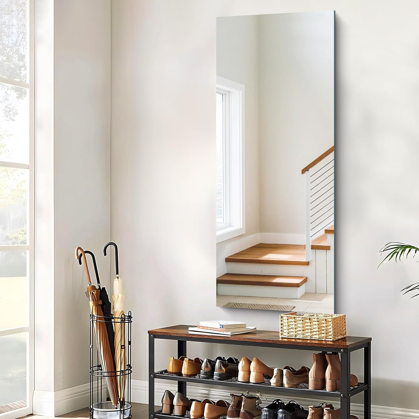 Frameless Mirror, 24x60 Inch Large Bathroom Mirrors for Wall, Upgraded Shatterproof Rectangle Vanity Mirror Over Sink with Polished Edge for Bathroom,Bedroom,Living Room and Entryway