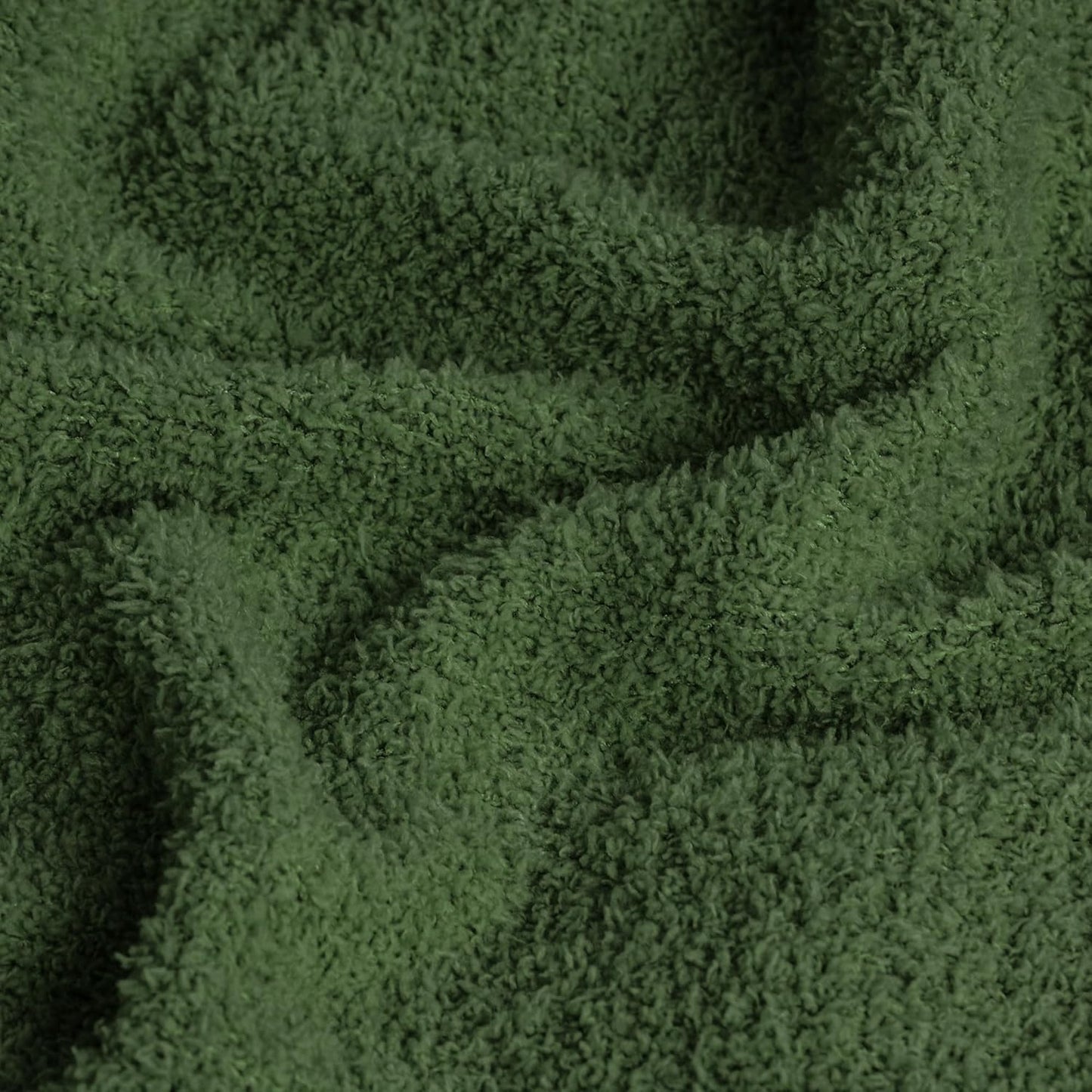 JOOJA Dark Green Blanket Warm Queen Size Fuzzy Knitted Blanket, Oversized Luxury Bed Blankets, Soft Queen Blanket for Bed, Lightweight Plush Blanket Queen Size for Cozy Nights (Dark Green, 90x90)