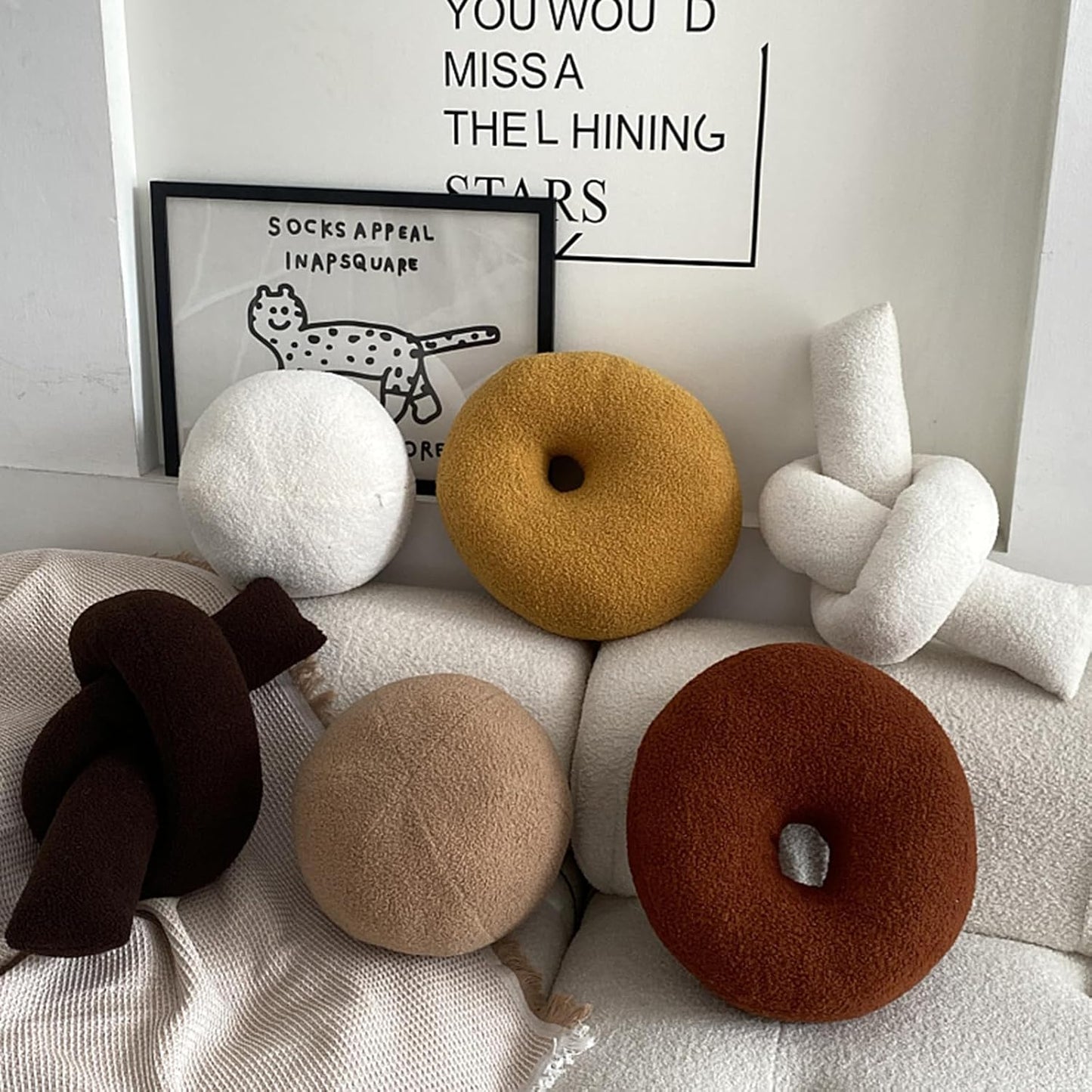 Khaki Ball Shaped Plush Pillow,Cute Soft Waist Rest Cushion,Home Decorative Throw Pillow Used to Add Comfort and Style to A Couch,Sofa,Or Living Room.