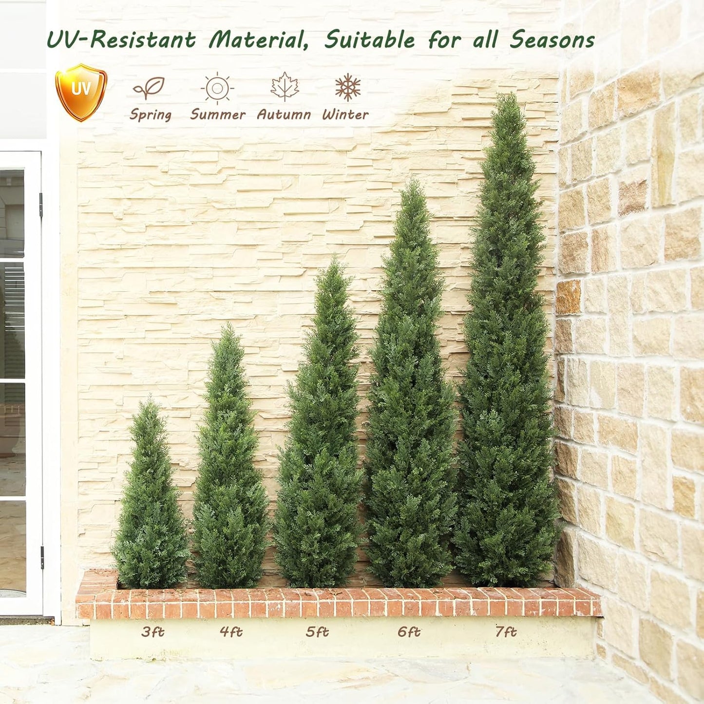 Bellacat 7ft UV Resistant Artificial Topiary Trees Outdoor, 84in Faux Cedar Tree with Full & Realistic Leaves, Fake Cypress Tree for Front Door Proch Patio Deck Balcony Yard Decor