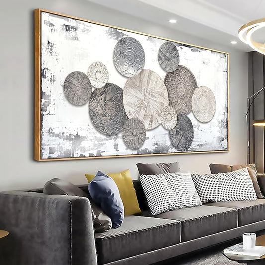 Wall Art Floral Rustic Wall Decor Brown and Grey Canvas Painting Abstract Wall Art for Bedroom Living Room Dining Room Home Office Decor 20"x40" with Framed