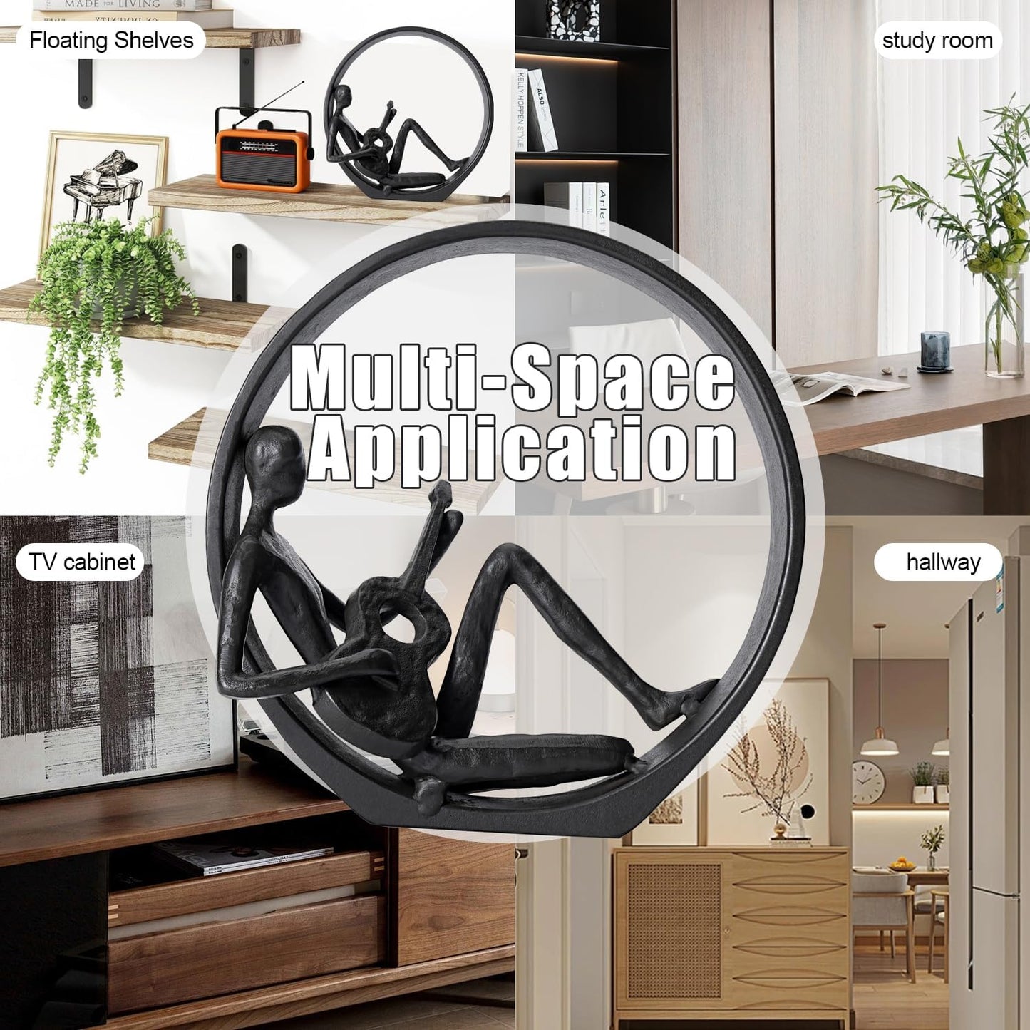 Guitar Figurines Home Decor - Music Decorations for Home, Musician Player Collectible Figurine,Guitar Statue/Sculpture Gifts for Women and Men