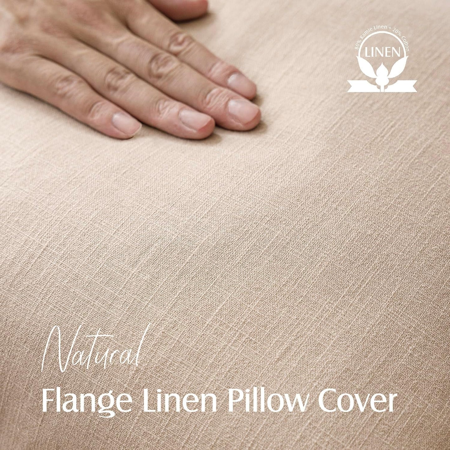 Foindtower Pack of 2, Decorative Linen Soild Throw Pillow Covers Soft Accent Cushion Case Farmhouse Neutral Pillowcase for Chair Couch Sofa Bedroom Living Room Home Decor 22 x 22 Inch Tan Beige