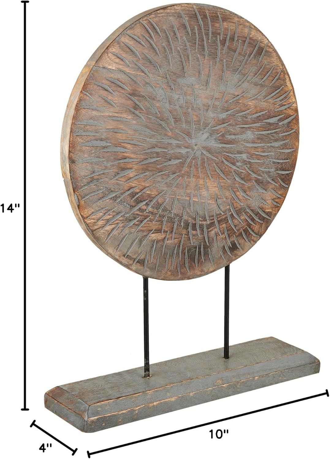 Farmhouse Table Sculpture Home Decor Statue Mandala Carved for Modern Home 10" x 14", Living Room, Fireplace Mantel Shelf, Table and Entryway Decor Stand KHST04