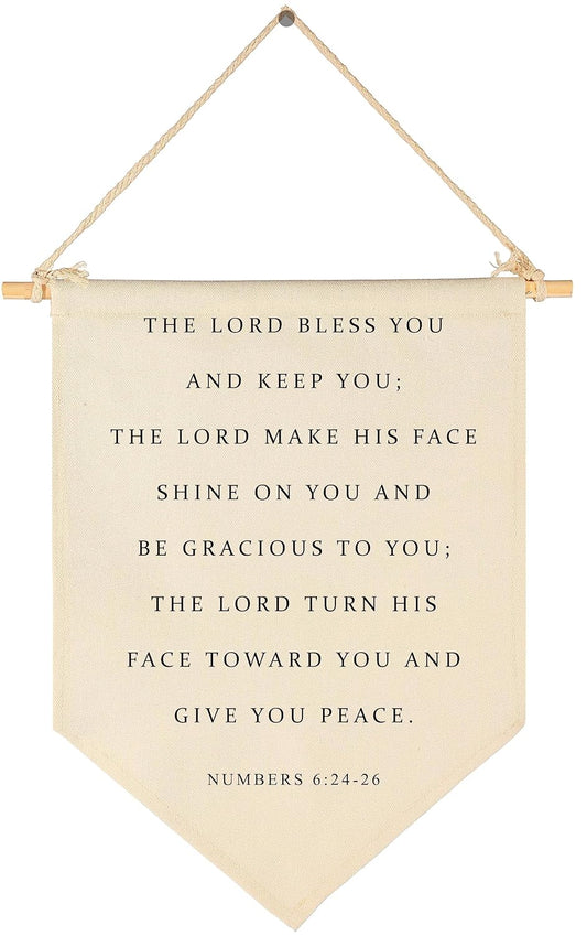 Bible Verse Banner Decor-Scripture Sign- Flag Decor Gift for Baby Boys Girls Newborn Kids- Banner Wall Sign Gifts for Nursery Baby Room Playroom Bedroom Front Door