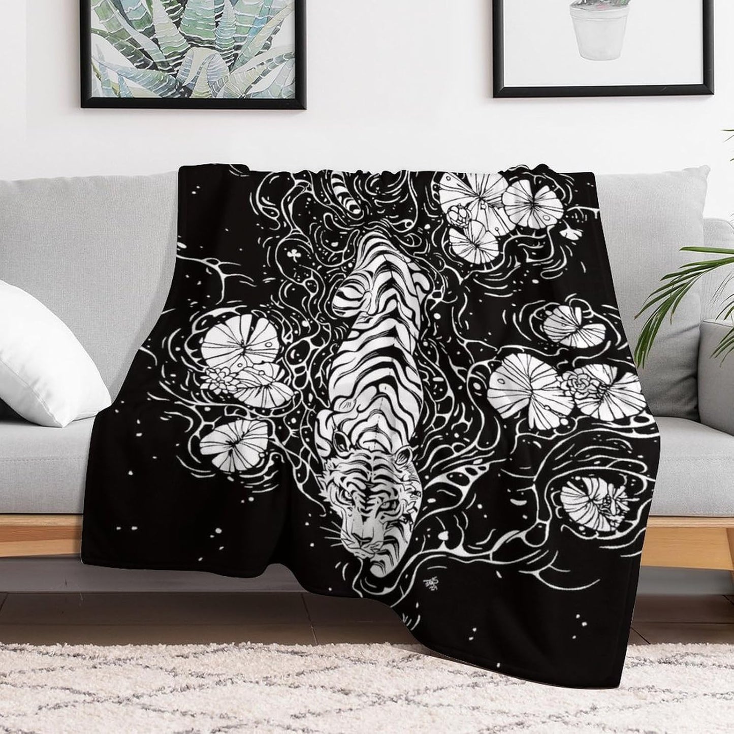 Cool Tiger Throw Blanket, Fuzzy Blanket, Ultra Soft Cozy Flannel Throw Blankets Lightweight Fleece Blankets for Bed Couch Sofa 60"×80"