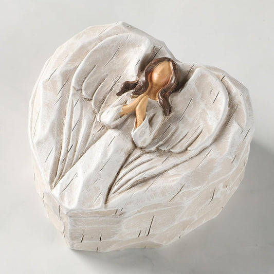 Hodao Angel Figurines Angel Gift Sculpted Hand-Painted Keepsake Box