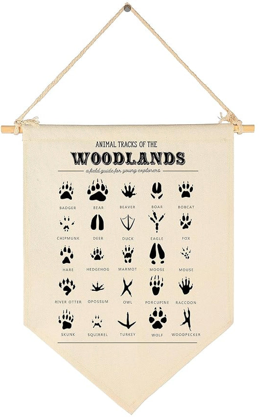 Woodland Animal Decor Art-Flag Sign Gifts for Baby Newborn Boys Girls Kids-Banner Wall Decor Gifts for Nursery Bedroom Playroom Front Door-Baby Gift Shower-New Home Christmas Gift