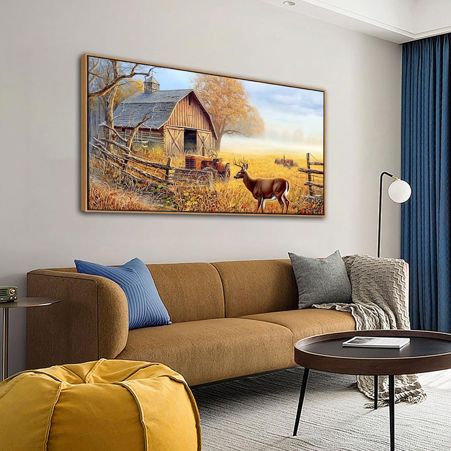 JEAWA Animal Canvas Wall Art Decor - Deer Canvas for Wall Decor, Farm Artwork Decor, Large Framed Wall Art for Living Room Bedroom, 24x48 IN