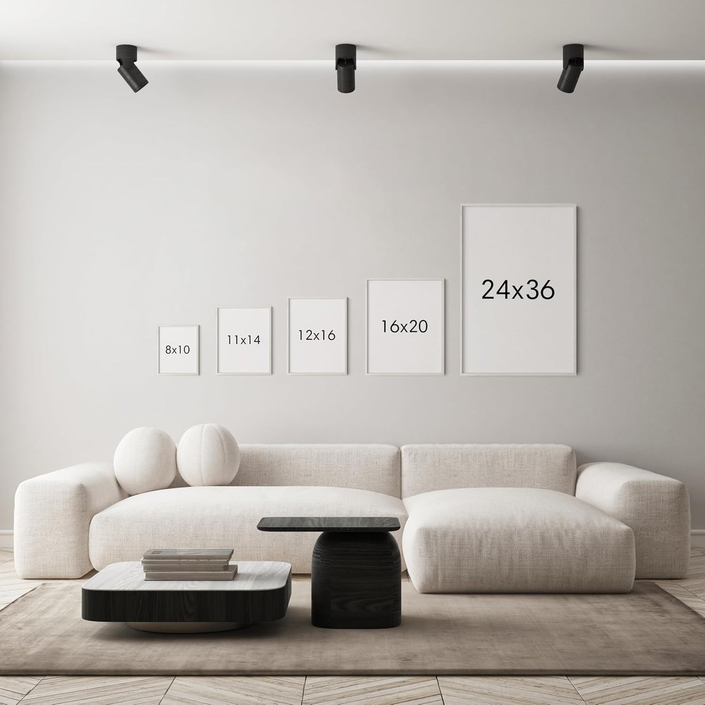 HAUS AND HUES Red Geometric Art Print with White Oak Frame 12x16