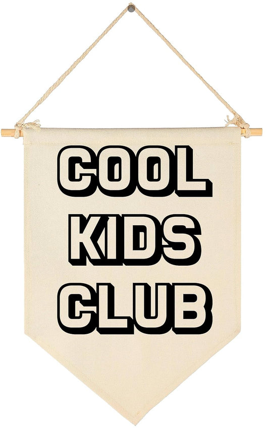 Cool Kids Club-Flag Sign Art Gifts for Baby Newborn Boys Girls Kids-Banner Wall Decor Present for Nursery Bedroom Playroom Front Door-Baby Present Shower-New Home Birthday Christmas Gift