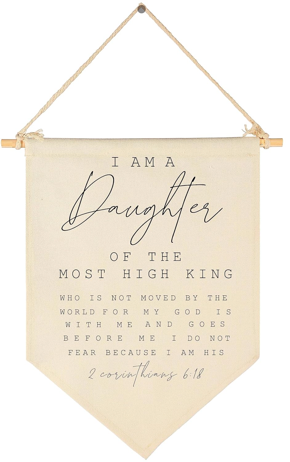 I Am The Daughter Of the Most High King-Scripture Decor-Bible Verse Banner-Flag Decor Gift For Baby Girlss Newborn Kids-Banner Wall Sign Gifts For Nursery Baby Room Playroom Bedroom Front Door