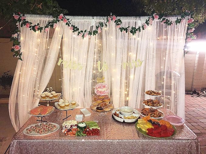 UKELER 2 Pack Artificial Flowers Garland Total 14FT Pink Rose Vines Hanging Flower Plants for Home Garden Party Outdoor Ceremony Wedding Arch Floral Decor