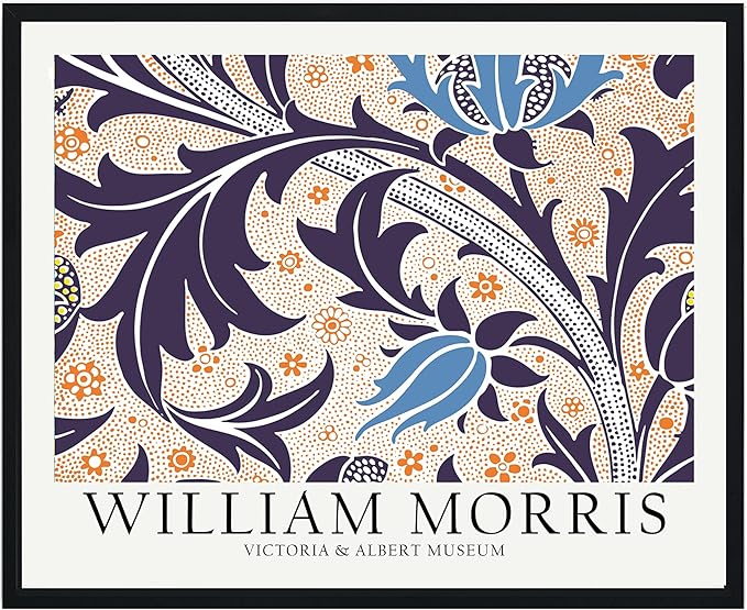 William Morris Eclectic Wall Art Poster Prints, Famous Artist Patterns, Vintage Flowers Decor Artwork, Tapestry Historic Cultural Illustrations Fine Art, Colorful for Living Room, Bedroom, Office,