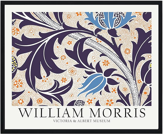 William Morris Eclectic Wall Art Poster Prints, Famous Artist Patterns, Vintage Flowers Decor Artwork, Tapestry Historic Cultural Illustrations Fine Art, Colorful for Living Room, Bedroom, Office,