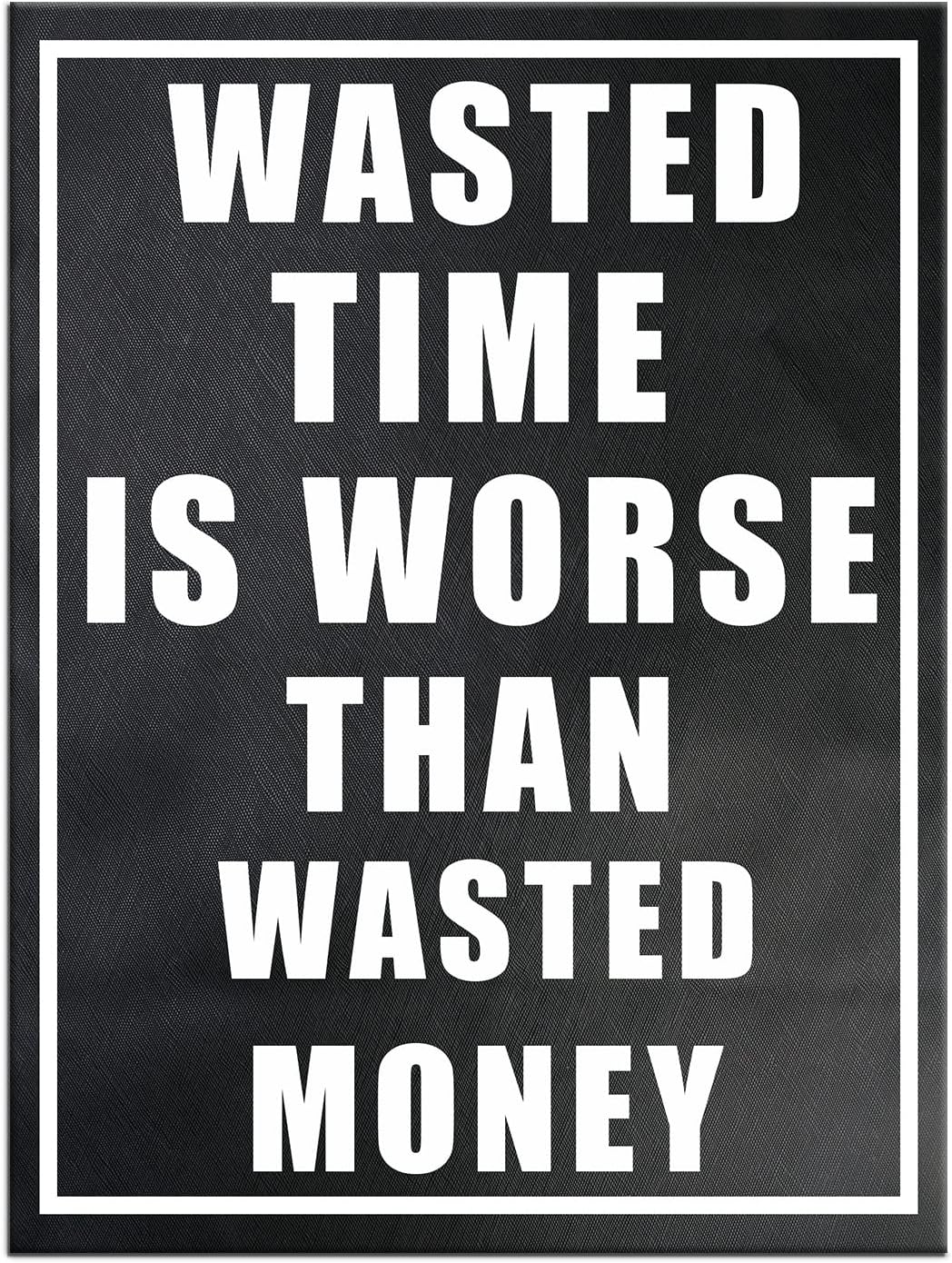 GoForArt Inspirational Canvas Wall Art, Famous Quote Prints Motivational Wall Decor, Wasted Time Poster for Office Living Room, Ocean Bedroom Dining Room Artwork Home Decoration 18x24in