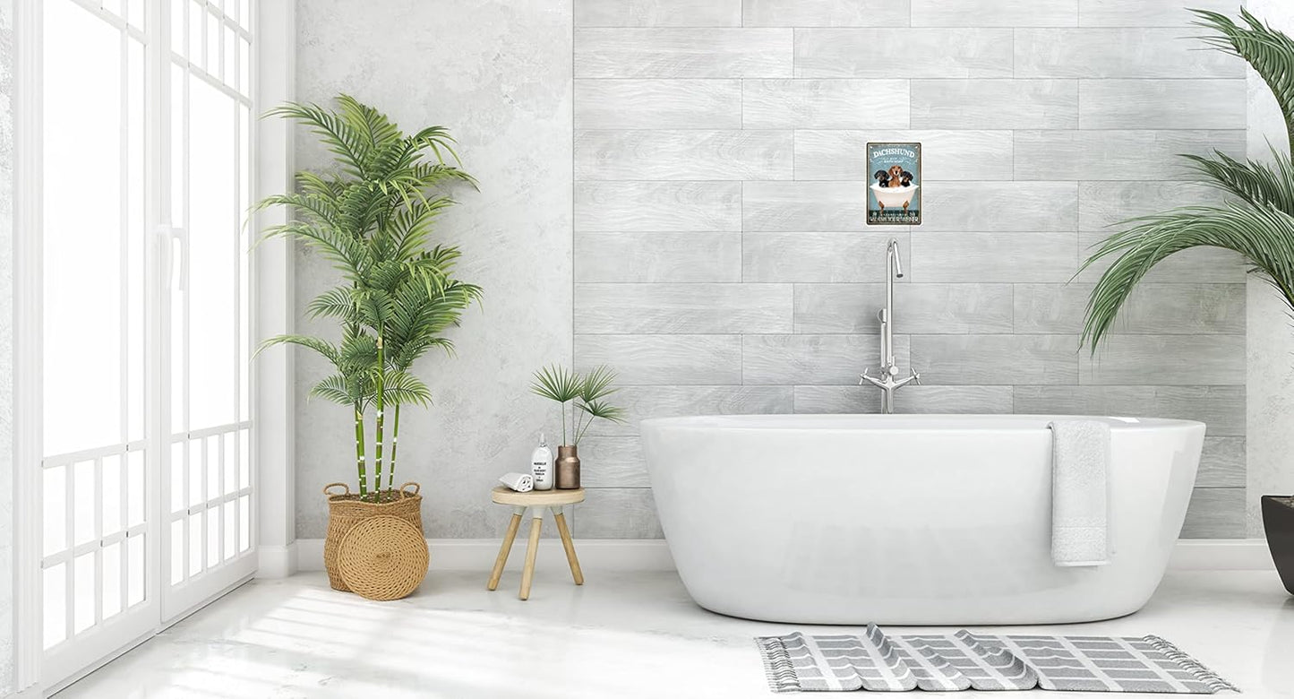 Funny Dachshund Decor Bathroom Vintage Metal Tin Signs Decor Bathtub Decor Dachshund lovers Club Signs Wall Art Poster Retro Poster Bar Home 8x12 In