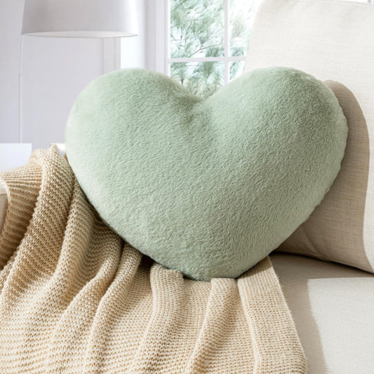 Heart Pillow Heart Shaped Throw Pillows Super Soft Faux Rabbit Fur Heart Throw Pillow Valentines Day Decorations Pillow,Wedding Decor, Women Girls Home Decoration