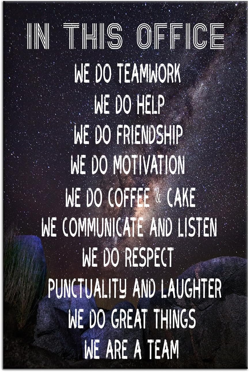 Inspirational Poster Wall Art Motivational Quotes We Do Teamwork Picture Print on Canvas Positive Painting Artwork for Living Room Office Gym Wall Decoration Stretched and Framed [24''Wx36''H]