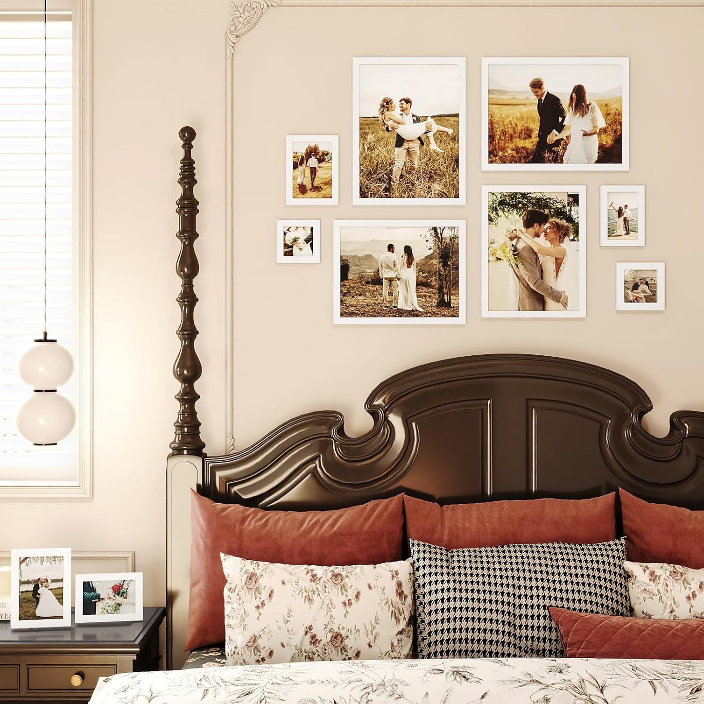 Egofine Picture Frame Set 10 Pack, Picture Frames Collage Wall Decor with Two 12x16,Two 11x14,Two 5x7,Two 4x6,Two 4x4 for Wall and Tabletop, Made of Solid Wood, Covered by Plexiglass, White