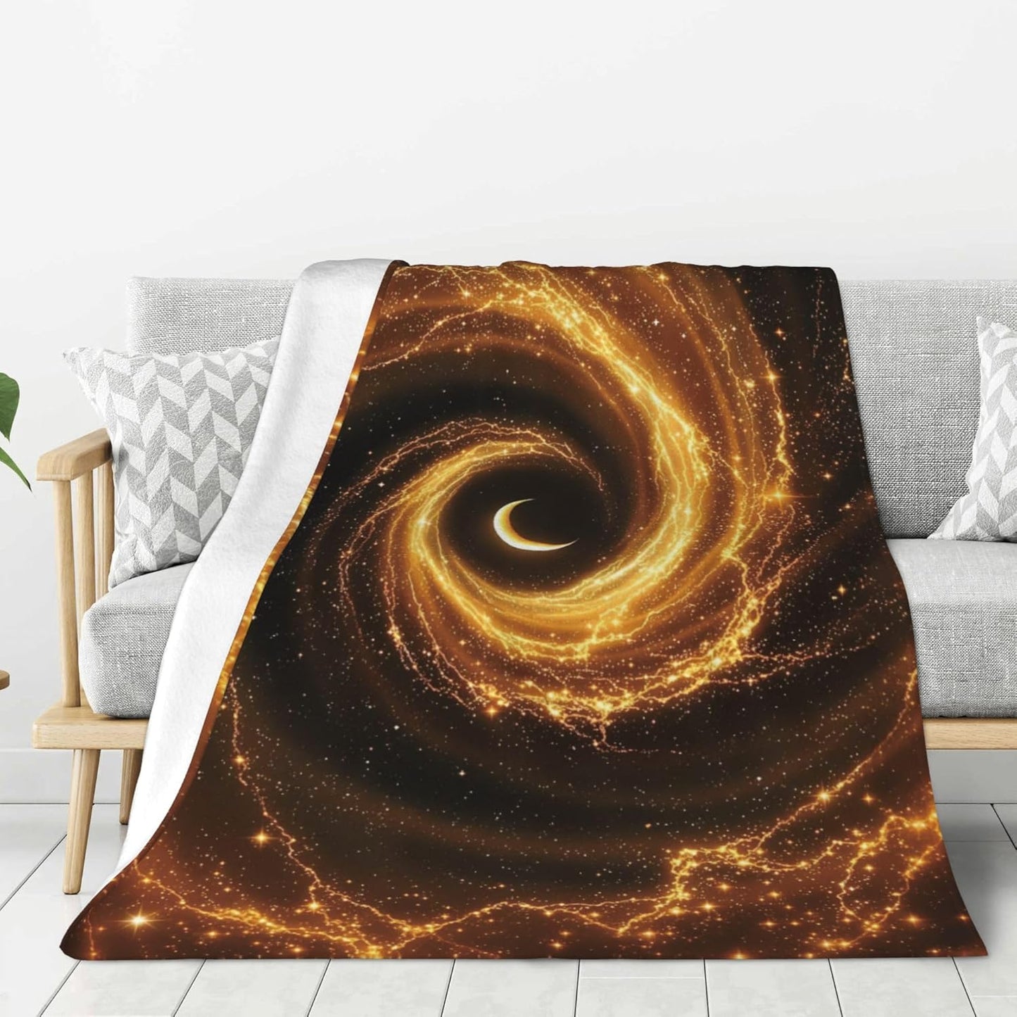 Galactic Vortex Throw Blanket, Starry Sky Fuzzy Blanket, Ultra Soft Cozy Flannel Throw Blankets Lightweight Fleece Blankets for Bed Couch Sofa 60"×80"