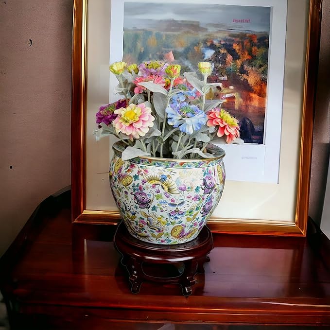 Wooden Fishbowl Display Vase Pot Planter Stand Plant Pot Display Stand (7.50)