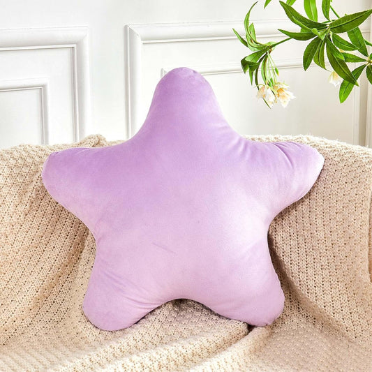Lavender Star Throw Pillow, Cute Star Pillow Room Decor, Soft 14.9" Star Shaped Decorative Throw Pillow for Bedroom, Star Plush Floor Cushions Pillows