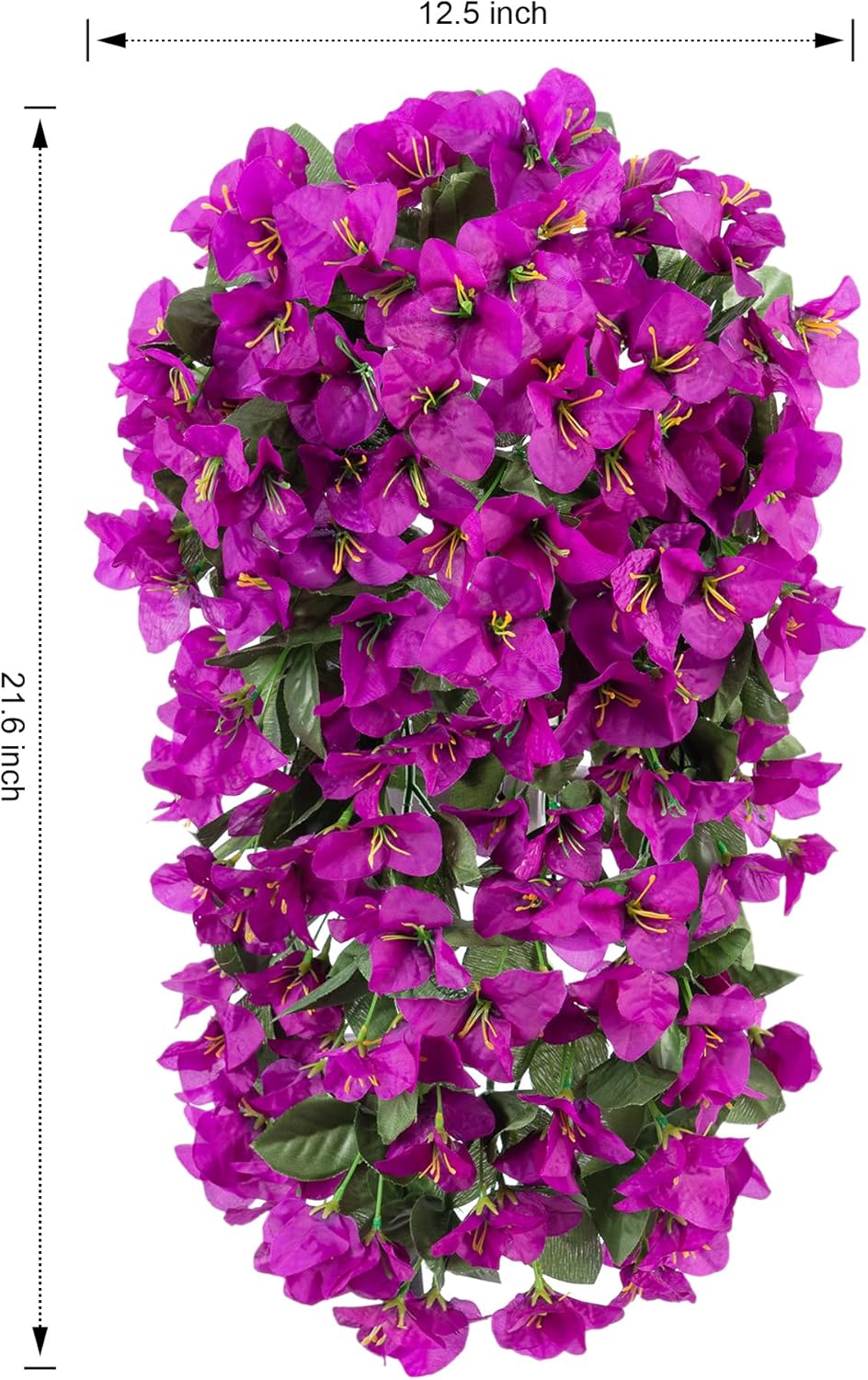 HyeFlora Bougainvillea Artificial Hanging Flowers Plants for Outdoors Decoration, 2pcs Fake Flowers Silk Bougainvillea Vines Realistic UV Resistant Faux Flowers for Outdoor Planters Patio Urn, Purple