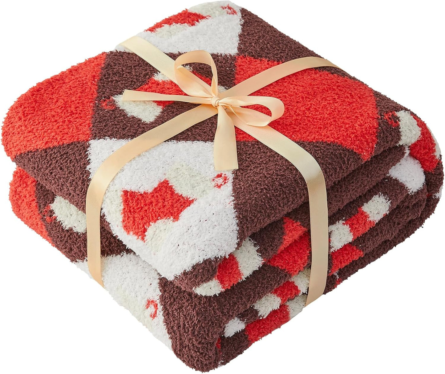 CYMULA Christmas Knit Throw Blanket - Super Soft Cozy Fuzzy Blankets for Couch, Sofa & Bed, Holiday Throw Blanket，50"x60"